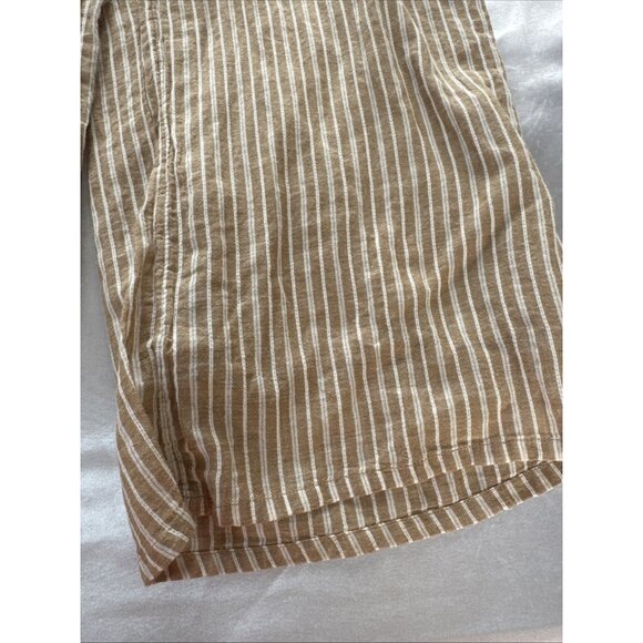Free People Striped Tan/White Jumpsuit With V-Neck Tie Back Design size M - Picture 3 of 14